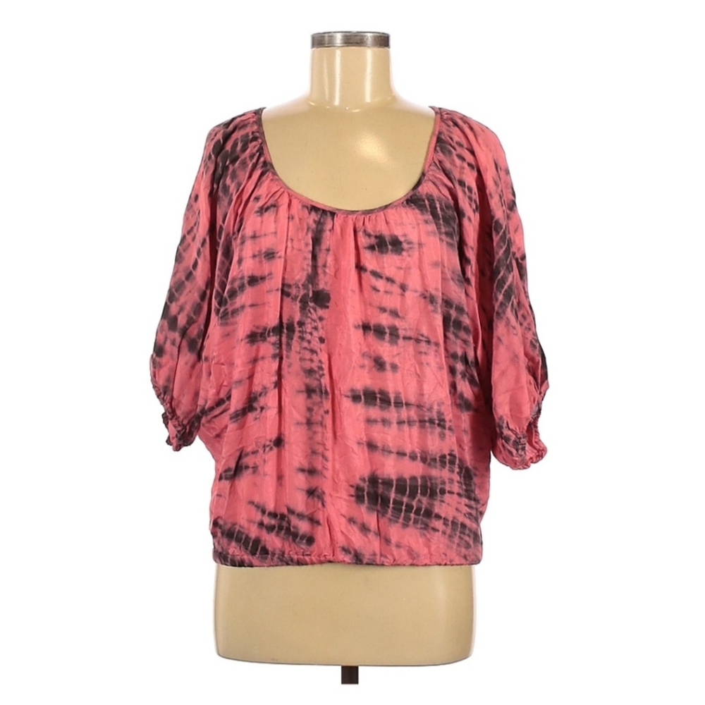 Arden B Tie Dye Balloon Sleeve Blouse